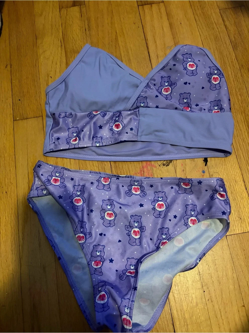 Girls' Purple Care Bear Two-Piece Swim Set